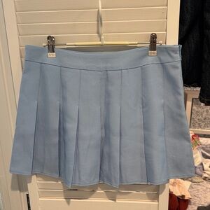 Light Blue Pleated Women's Skirt